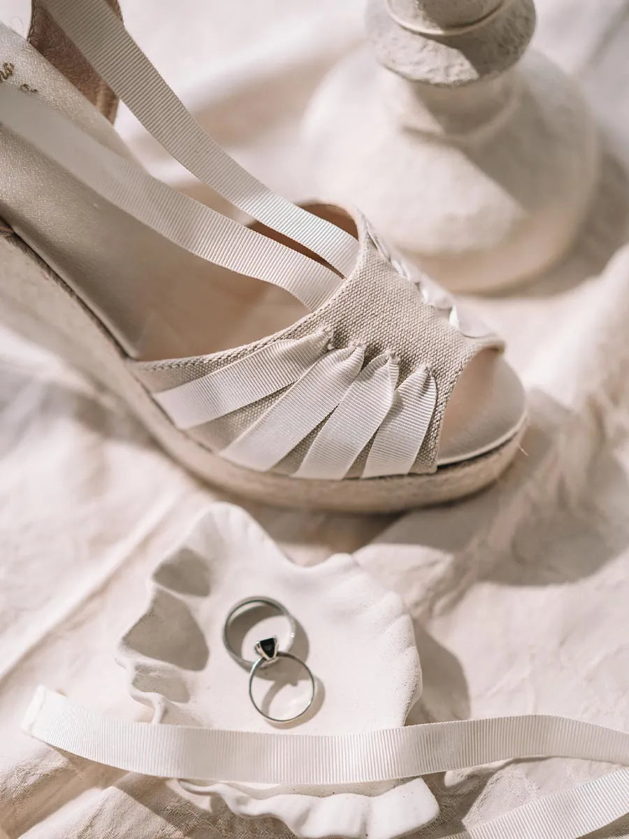 Toni Pons Delilah espadrille mariée écru talon 11 cm