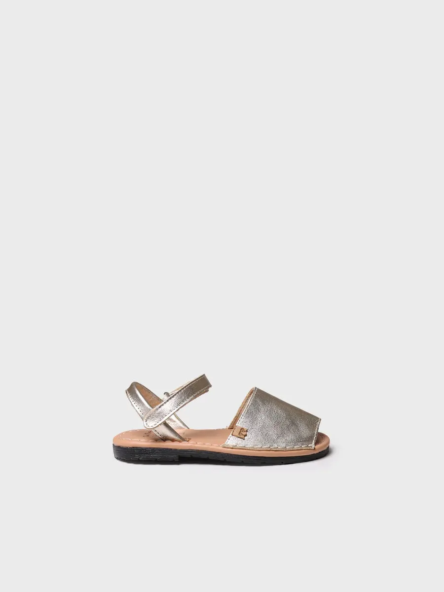 Toni Pons Cova-P sandale menorquine fille platine cuir