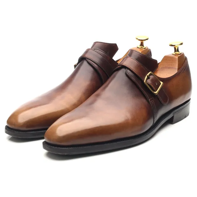 Corthay Arca Buckle derbies monk cuir marron UK 7