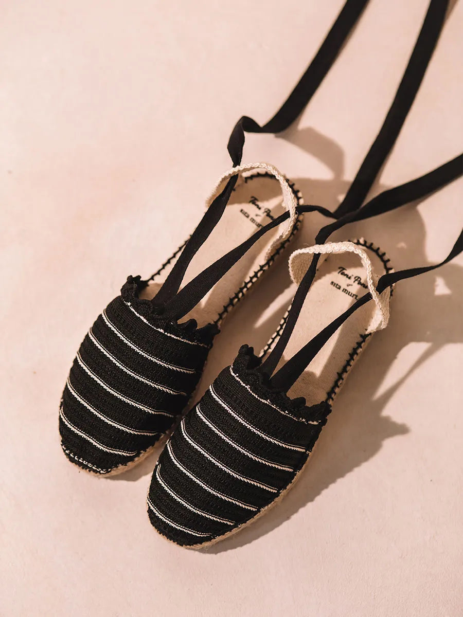 Toni Pons Oliueta espadrilles femme rayées à rubans