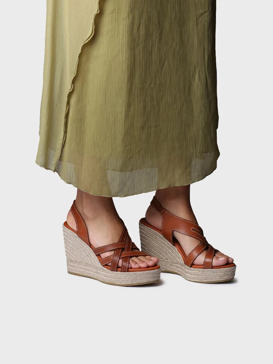 Toni Pons Ofelia espadrille cuir compensee 10 cm