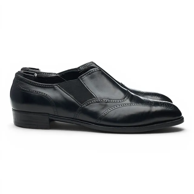 George Cleverley Lazyman mocassin cuir noir UK 6,5