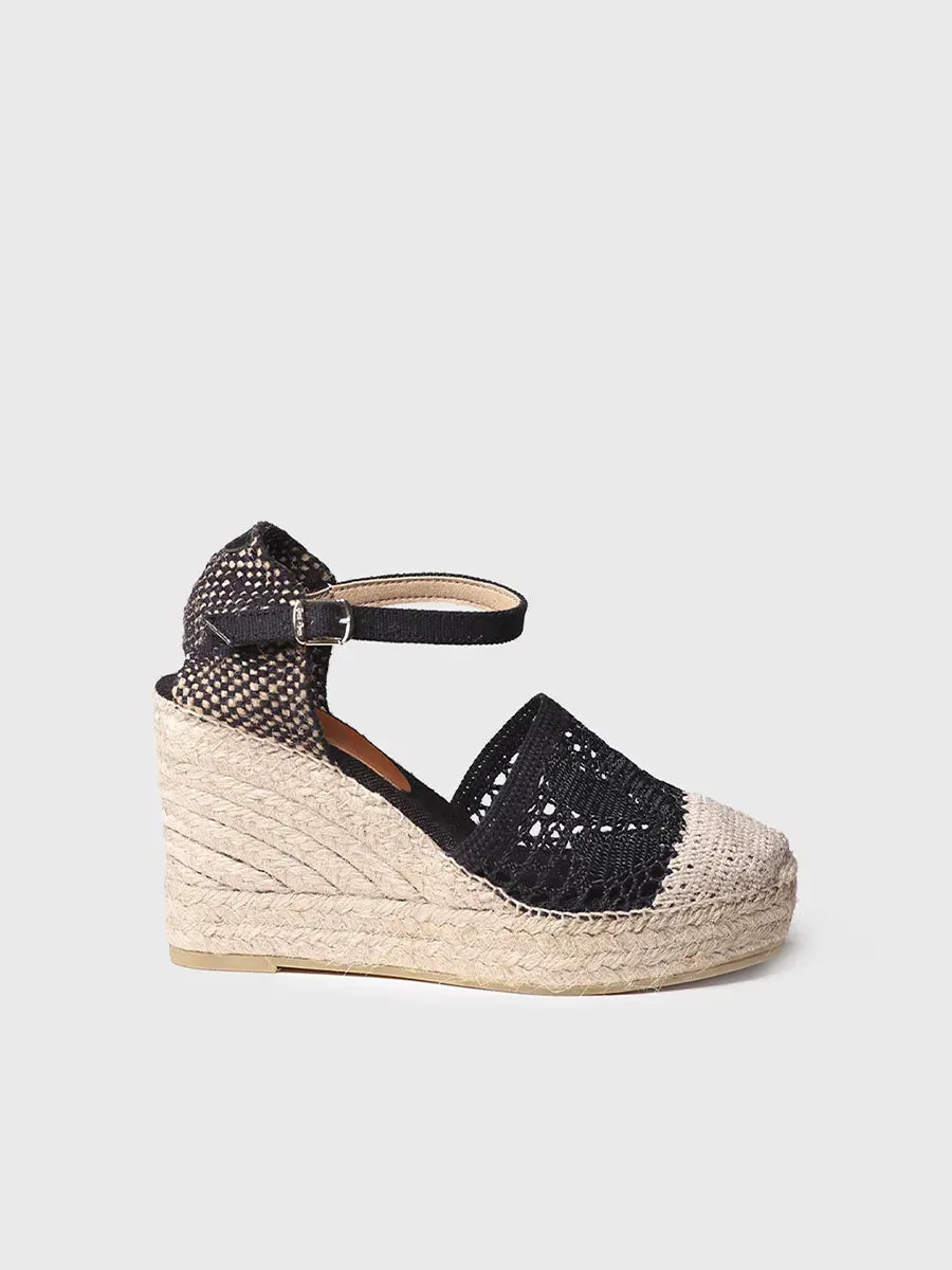 Toni Pons Mariona espadrille compensée noire 8,5 cm