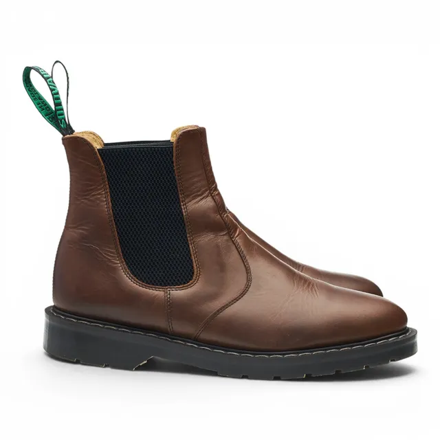 Solovair bottines chelsea cuir ciré marron 8.5 UK