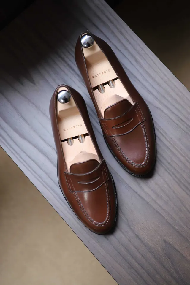 Malfroid Newport mocassin cuir box semelle cuir