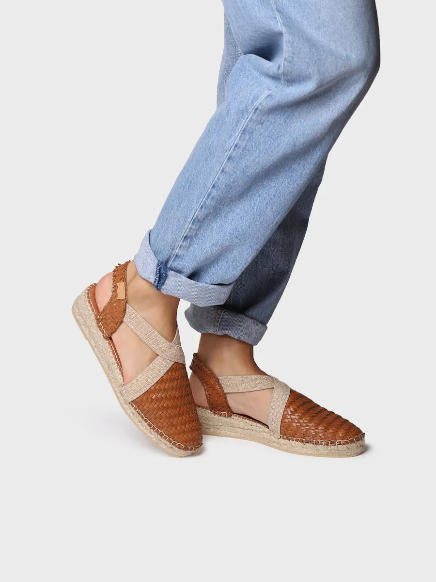 Toni Pons Siracusa espadrille compensée cuir tressé