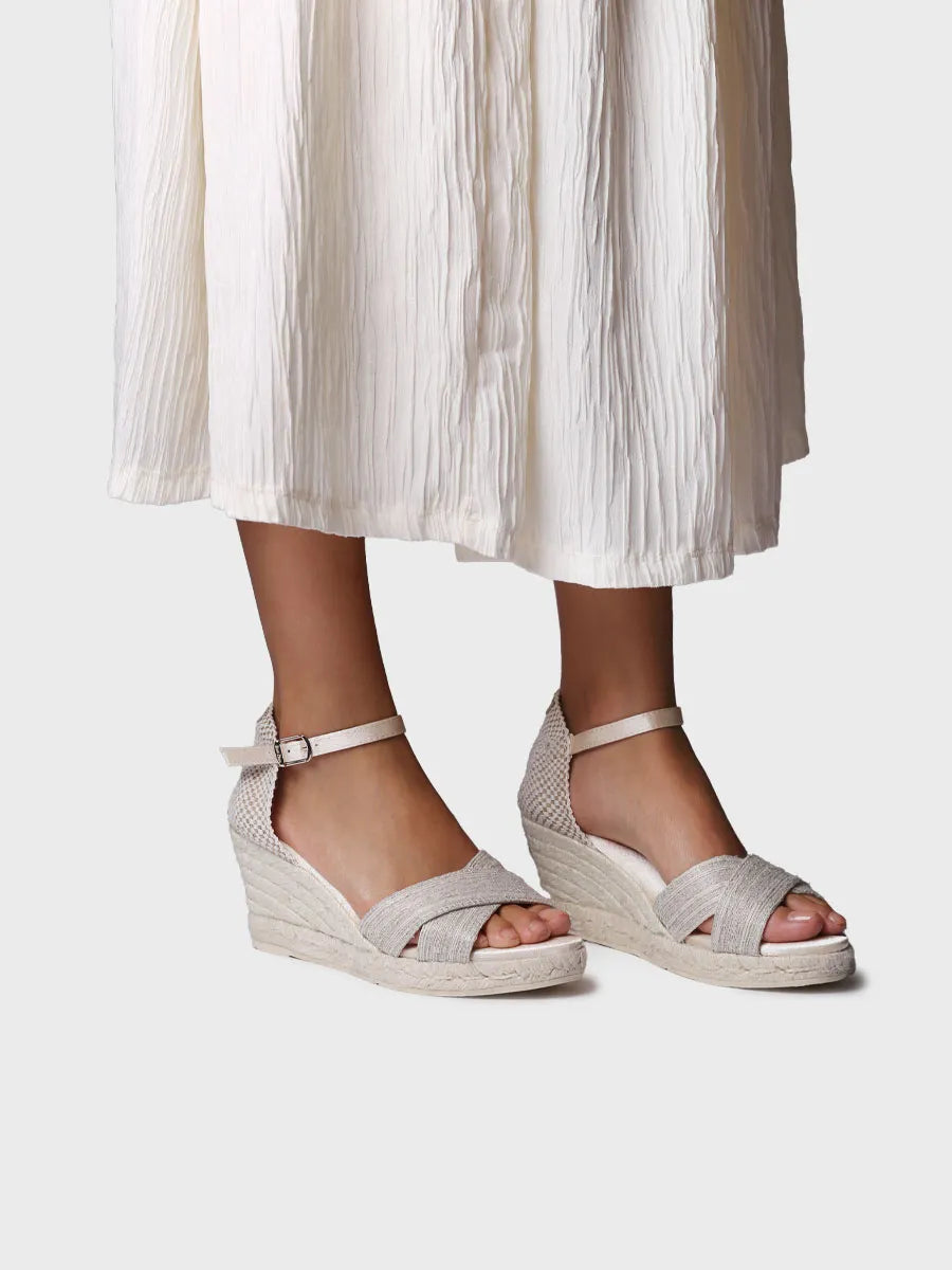 Toni Pons Cristal espadrille mariée compensée 7 cm