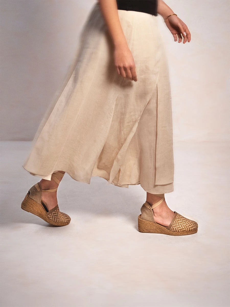 Toni Pons Figueres80 espadrilles compensées cuir tressé 5 cm