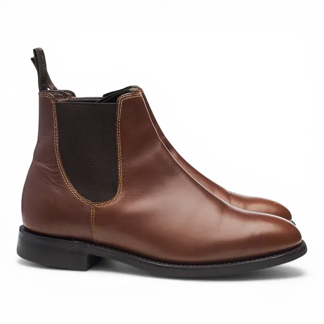Boots Chelsea Loake Chatterley cuir marron femme UK 4.5