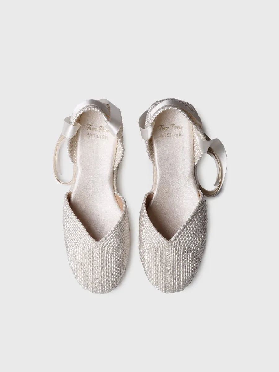 Toni Pons Coralie espadrille compensée satin rubans