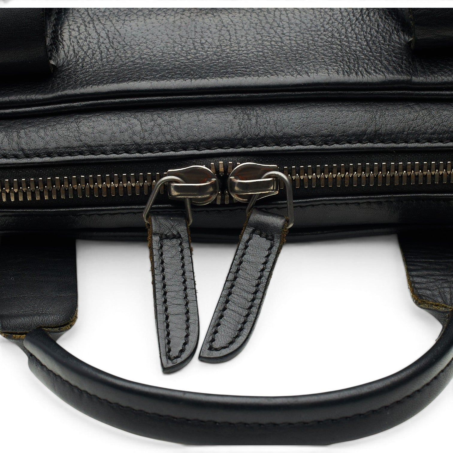 Carl Friedrik mallette cuir grainé noir 37 cm