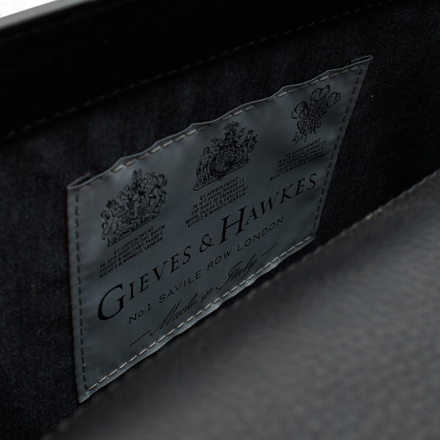 Porte-documents Gieves & Hawkes cuir grainé noir 14 pouces