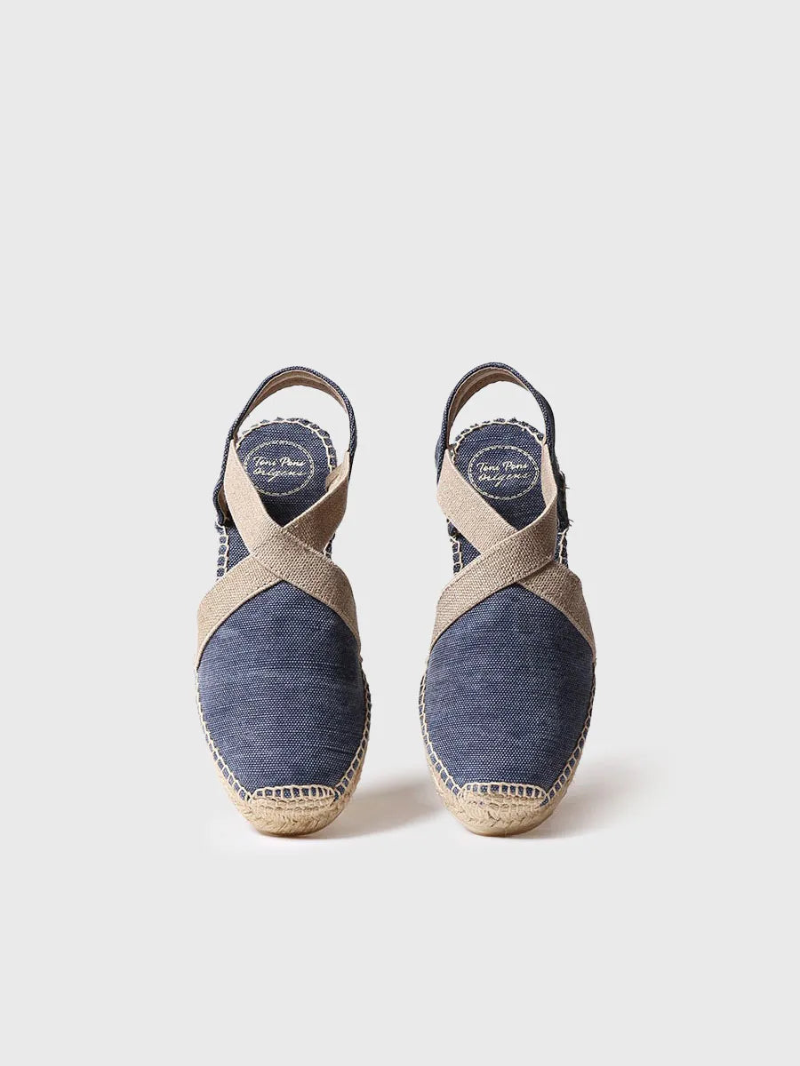 Toni Pons Verdi-V espadrille plate bleu marine vegan