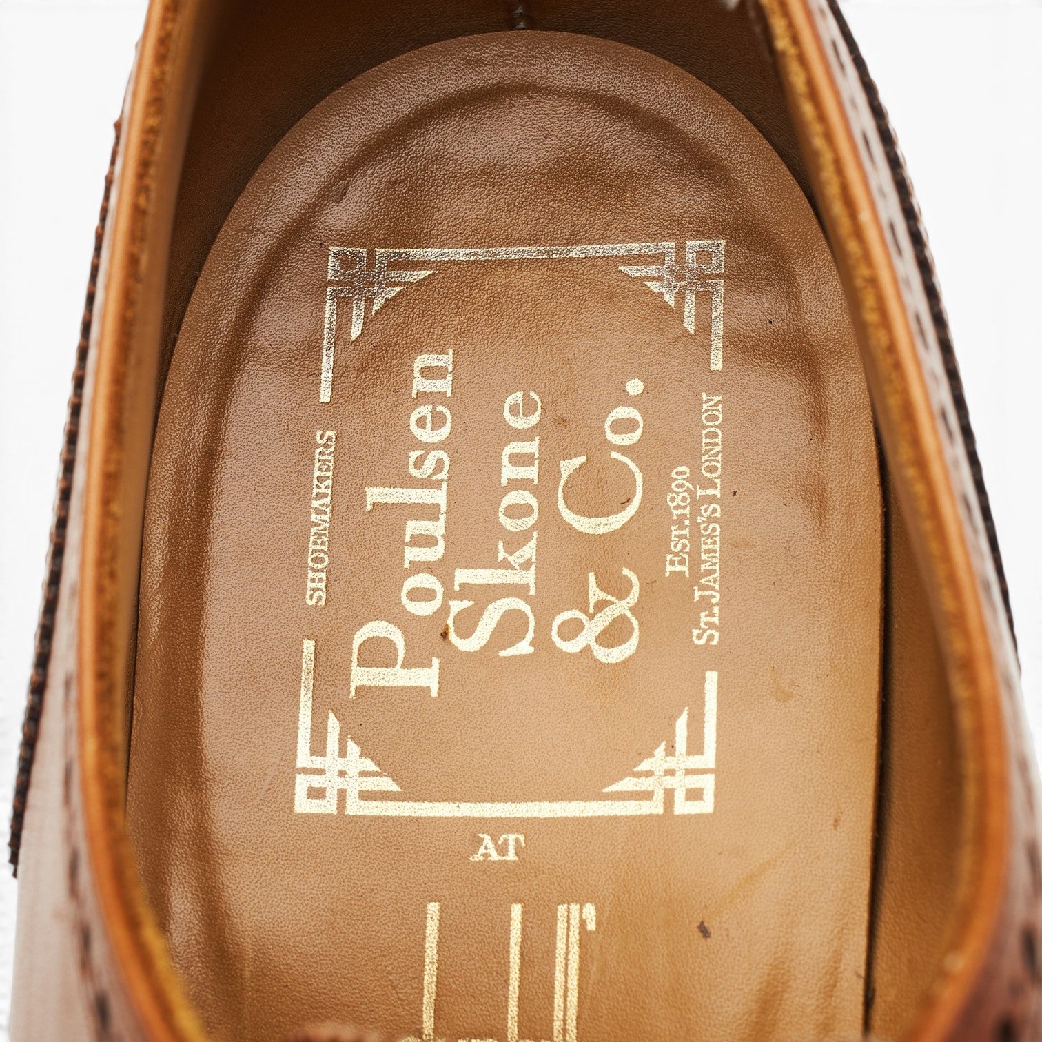 Poulson Skone Richelieu Brogues Cuir Marron UK 8.5