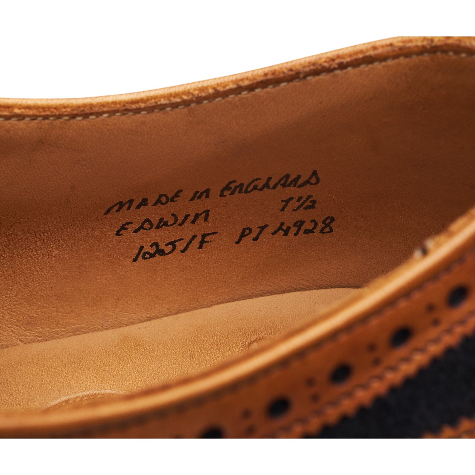 Cheaney Edwin richelieu cuir camel daim marine 7,5