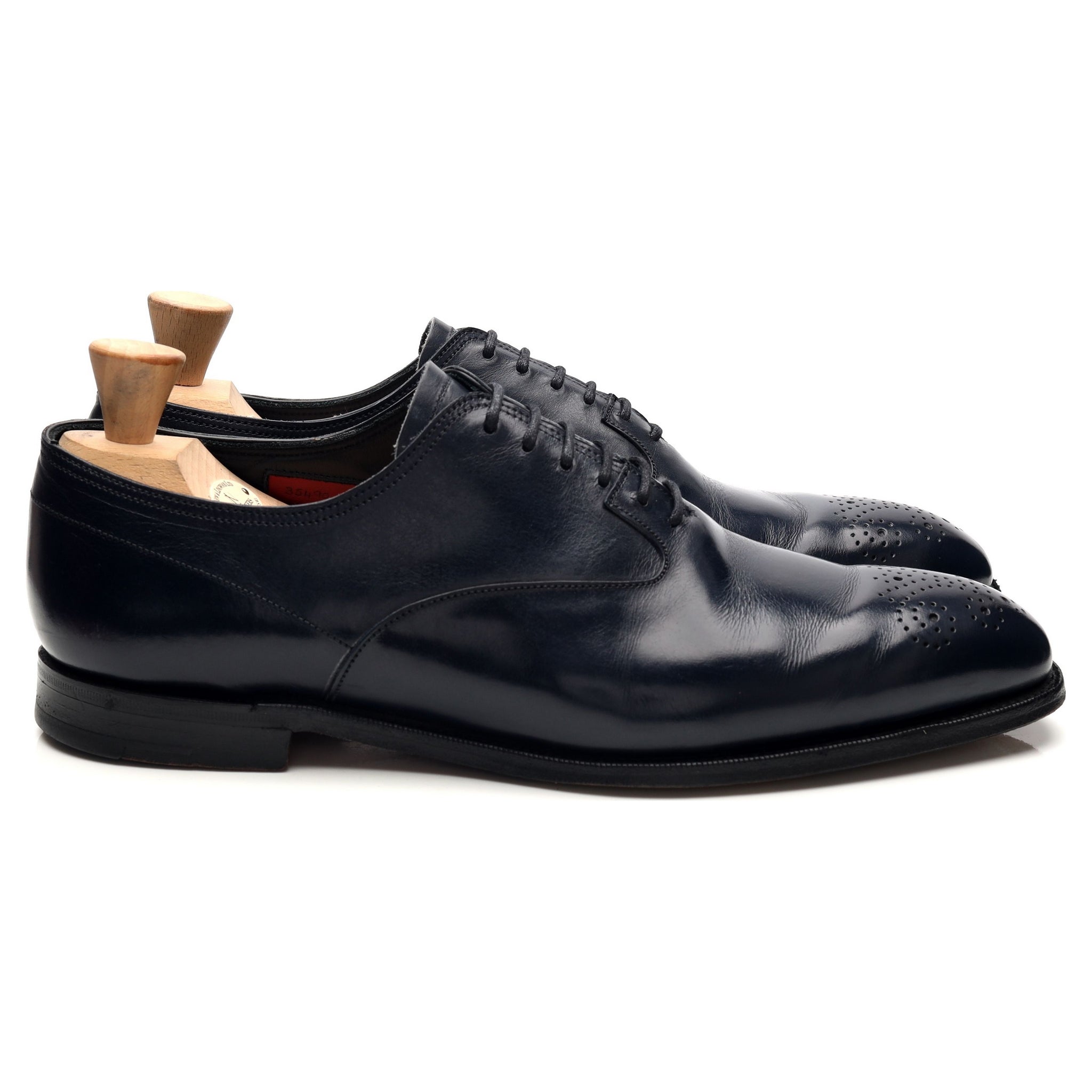 New & Lingwood oxford cuir bleu marine UK 10
