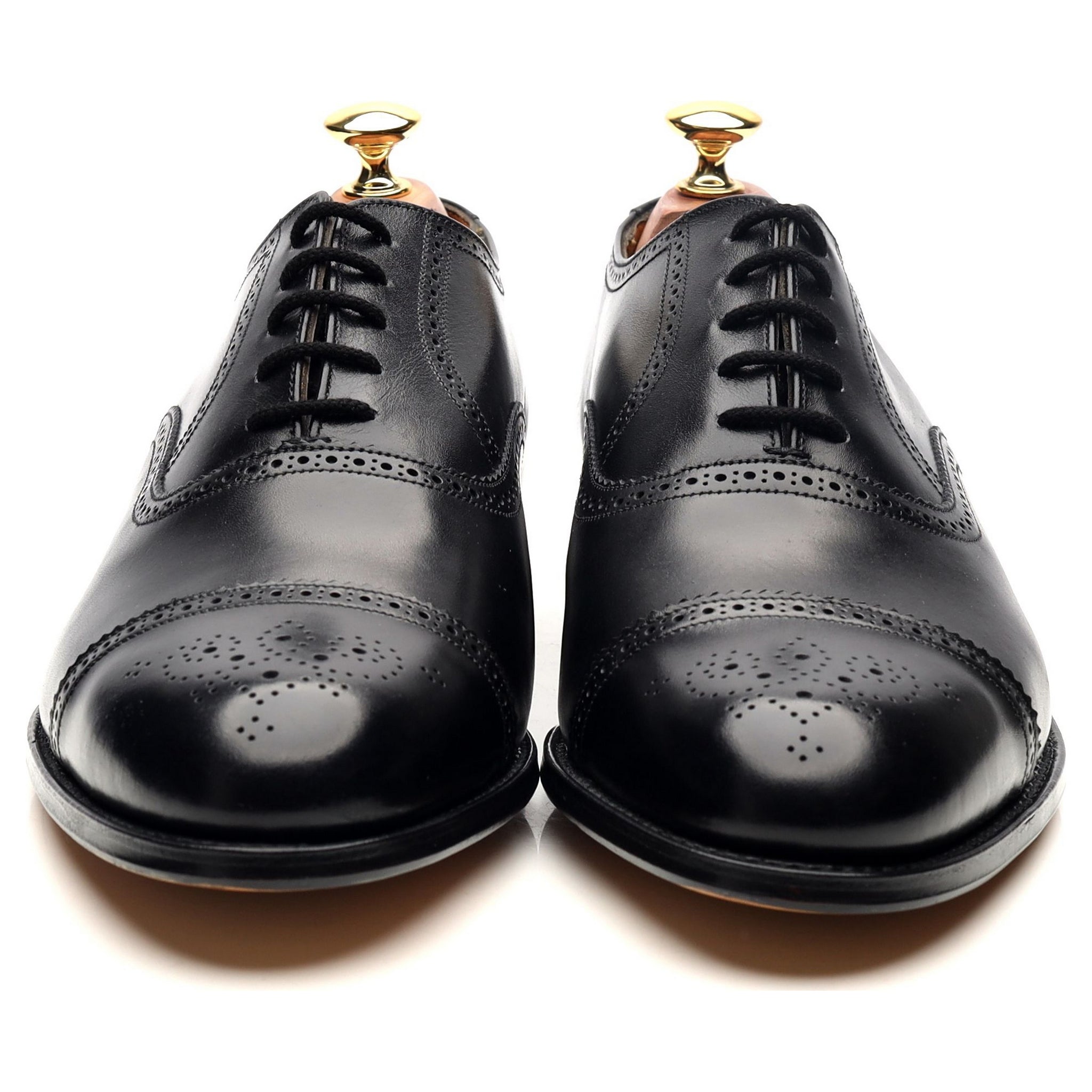 Grenson oxford semi-brogues cuir noir veau 9 UK