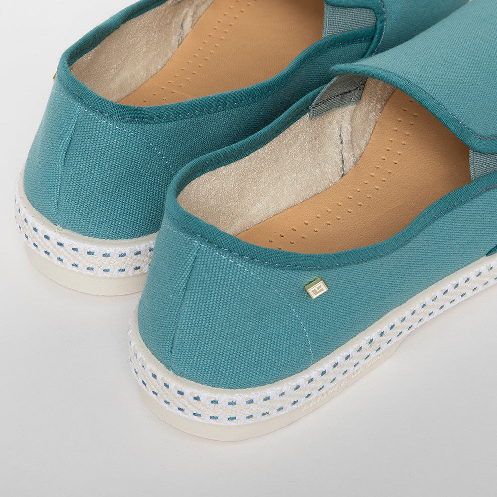 Rivieras Classic Toile Aqua espadrilles coton aqua
