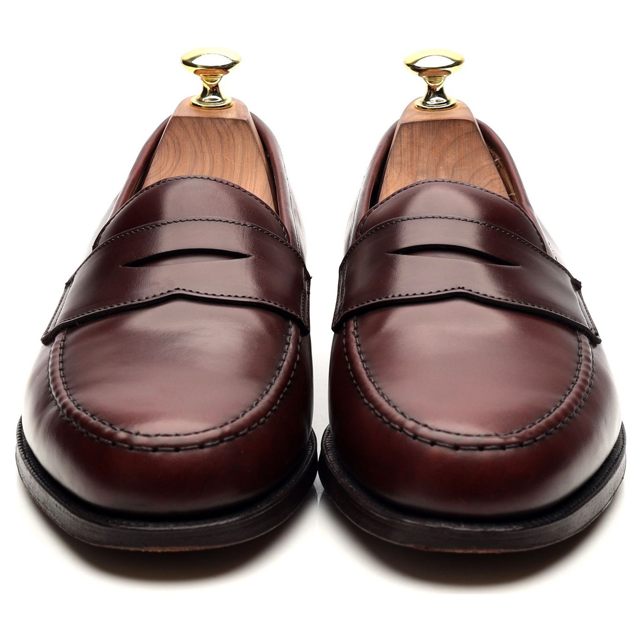 Crockett & Jones Boston mocassin cuir bordeaux UK 7.5