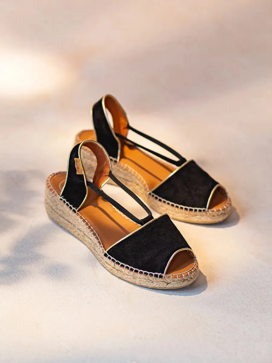 Toni Pons Bilda espadrilles compensées suède noir