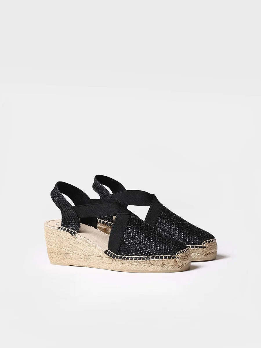 Toni Pons Triton espadrilles compensées noires brillantes