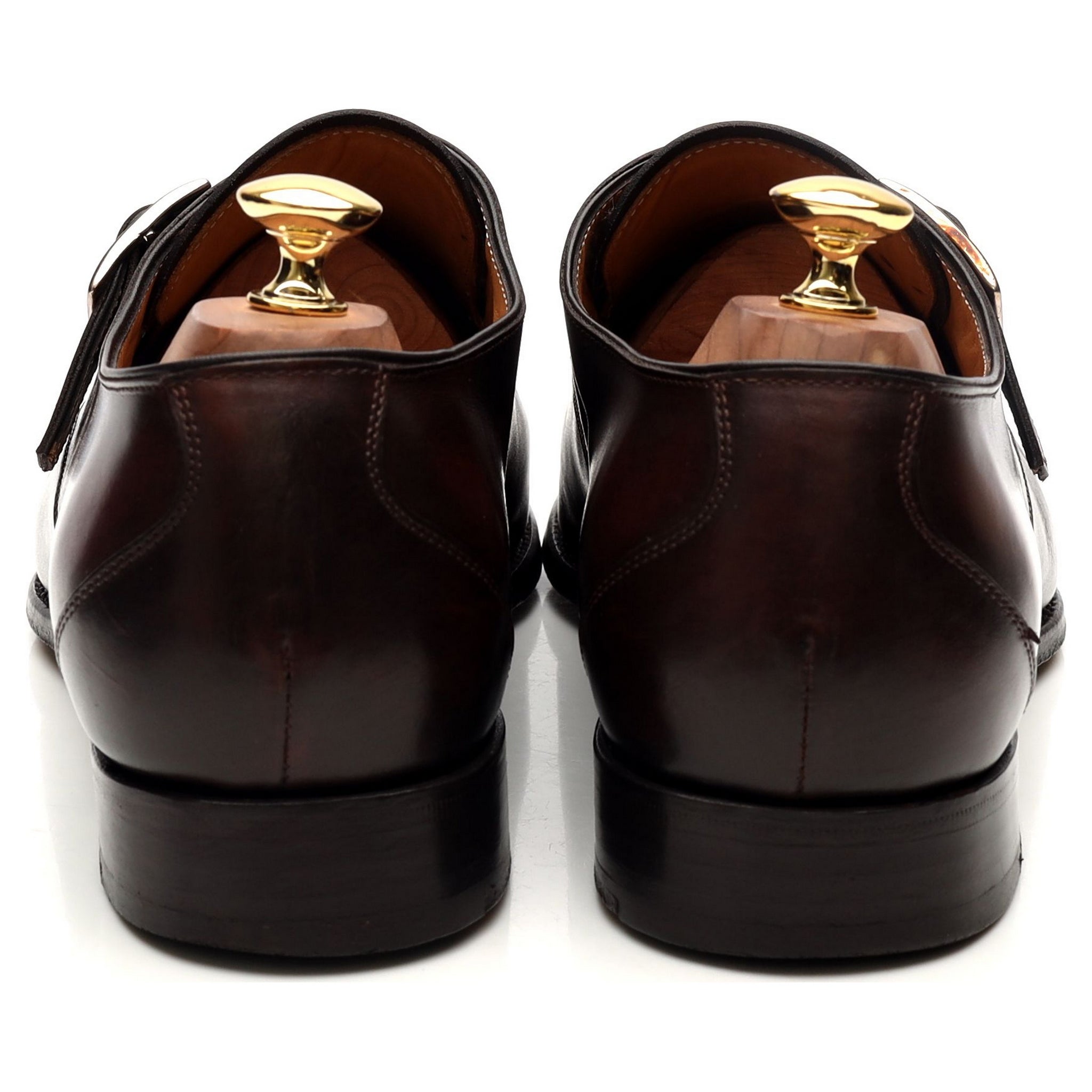 Carlos Santos Gareth chaussures monk cuir marron UK 9,5