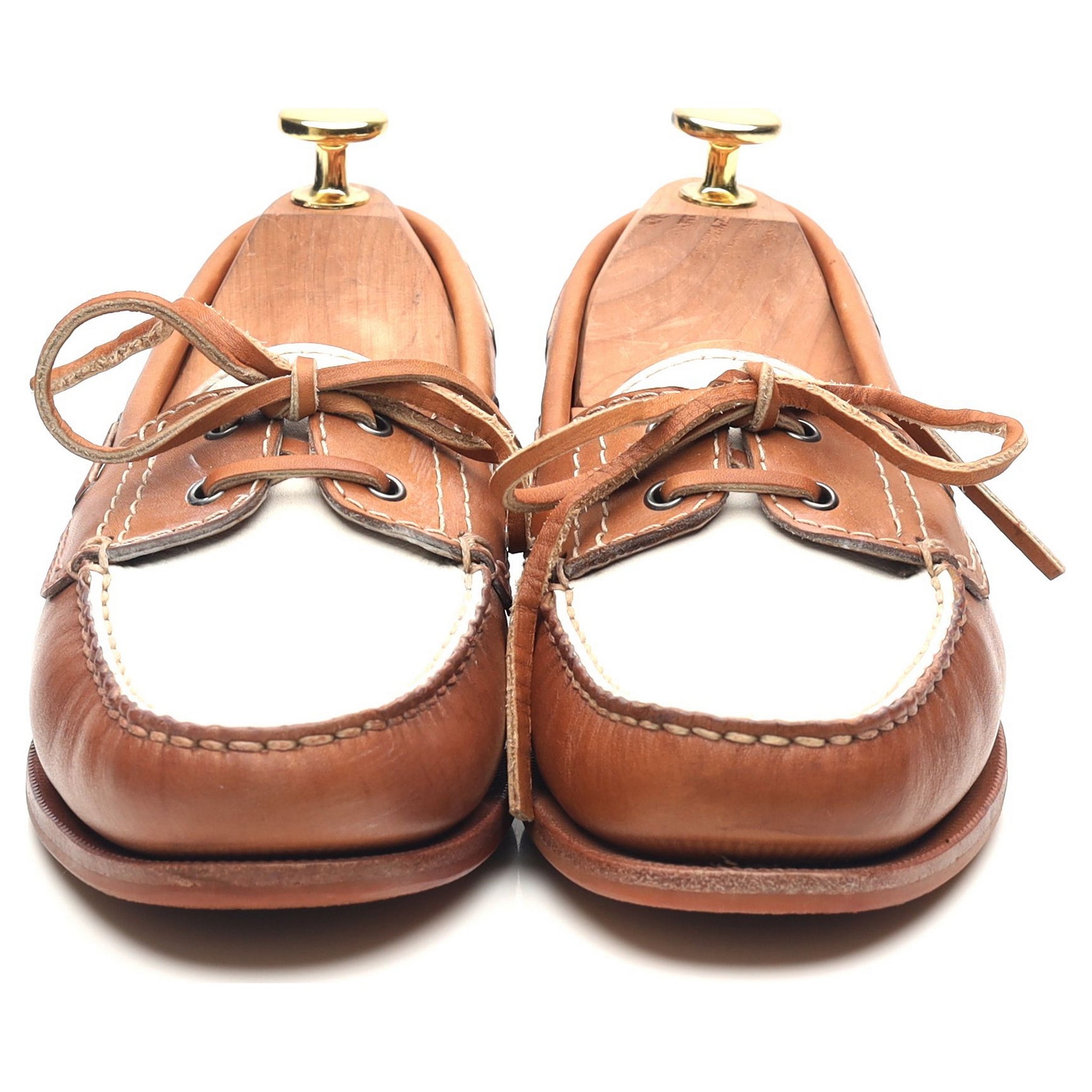 Carmina bateau cuir marron blanc 4.5 UK femme