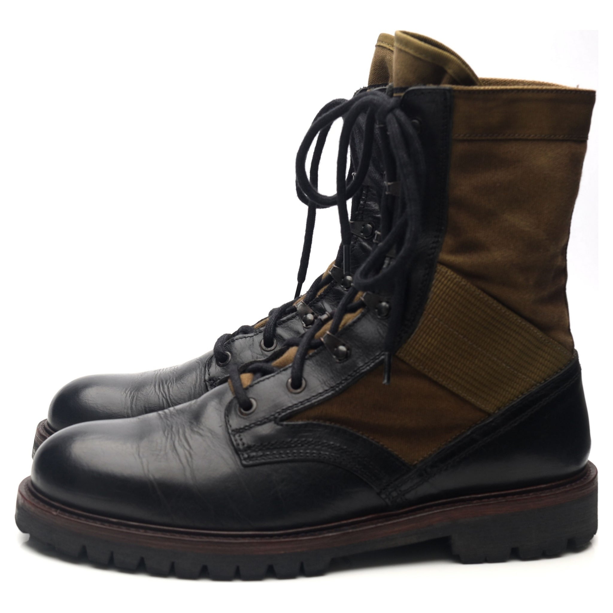 Belsaff Trooper boots combat cuir noir UK 10