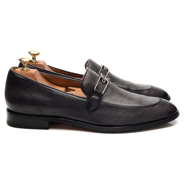Berluti B Volute mocassins cuir gris UK 8 patiné