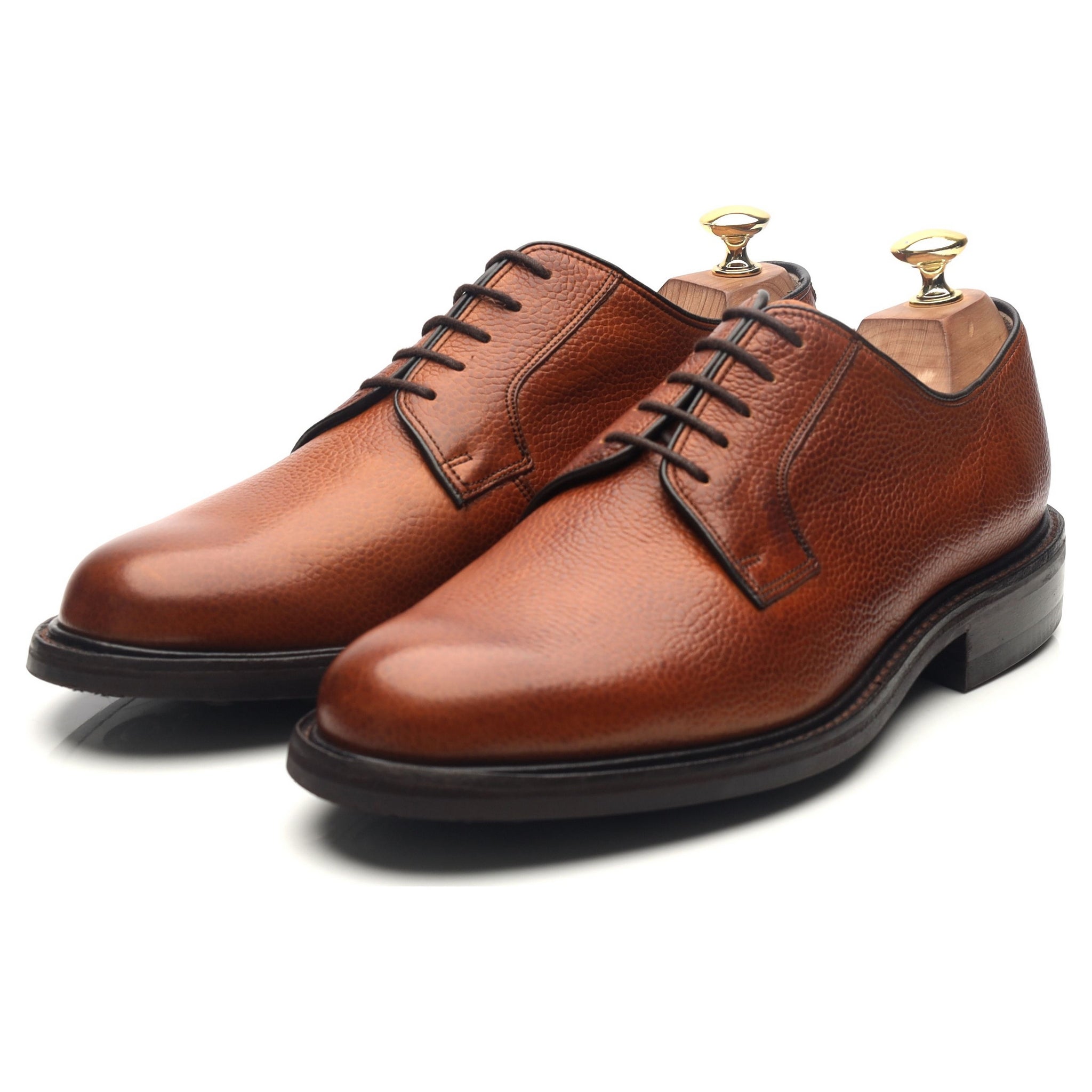 Barker Nairn derbys cuir grain marron UK 8