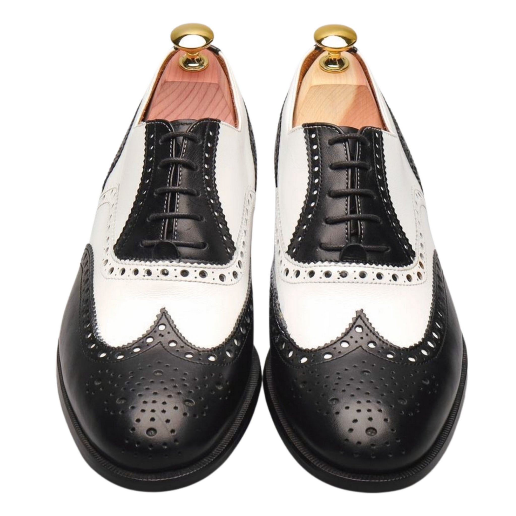 Shipton & Heneage Chicago richelieu cuir noir blanc UK 7.5