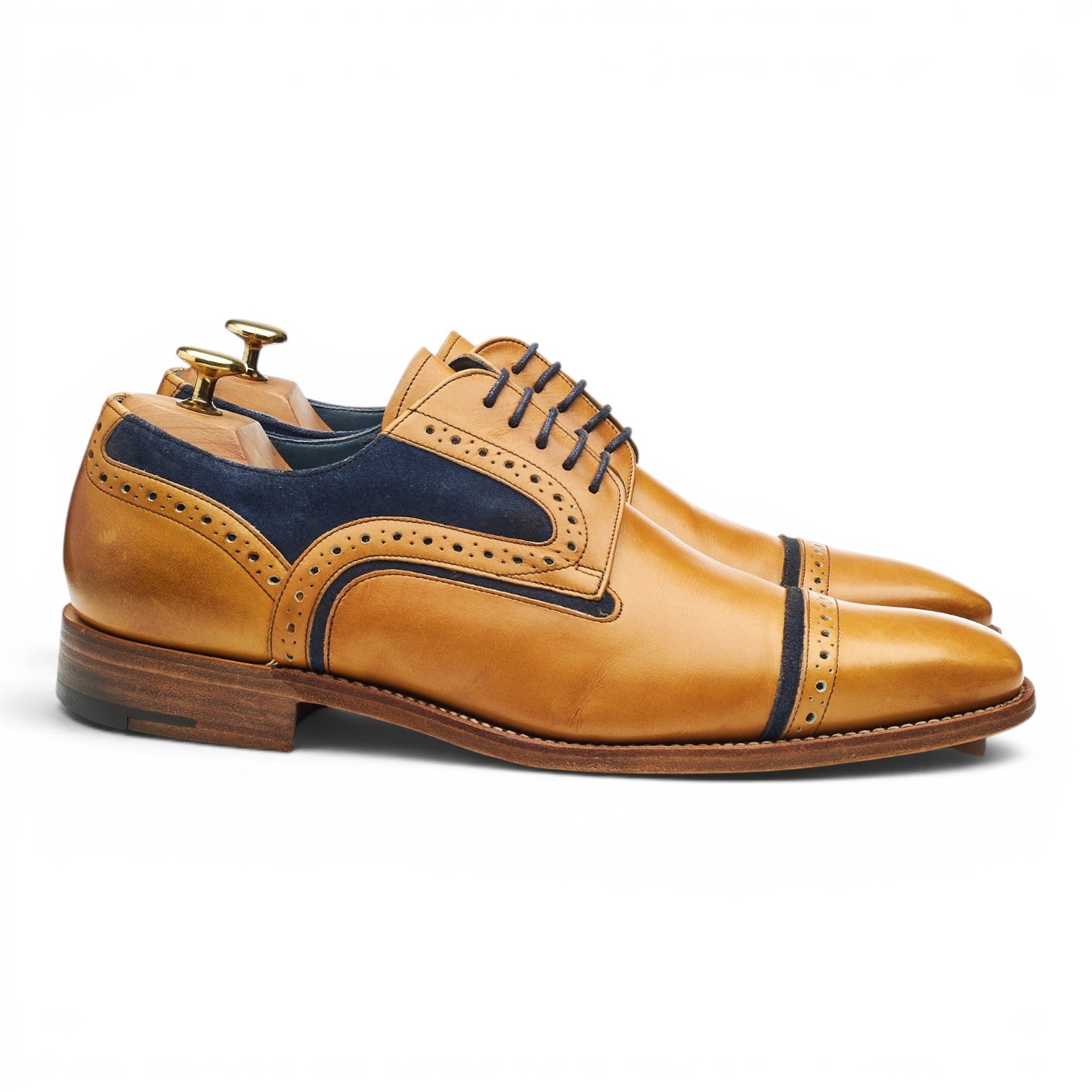 Barker Haig derby cuir brogue marron UK 8 G