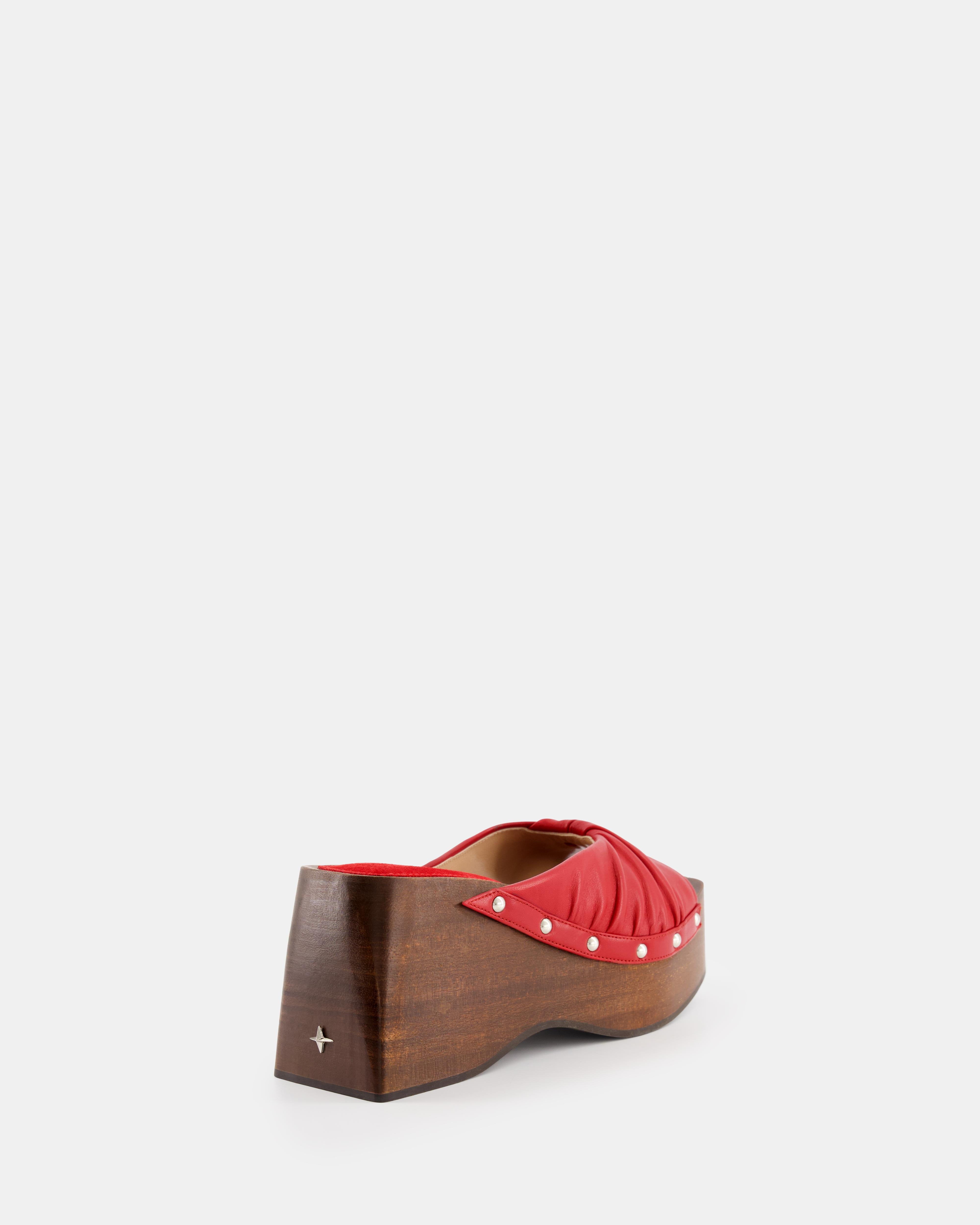 Nodaleto Bulla Mellow sabots cuir rouge Midnight Red talon 8 cm