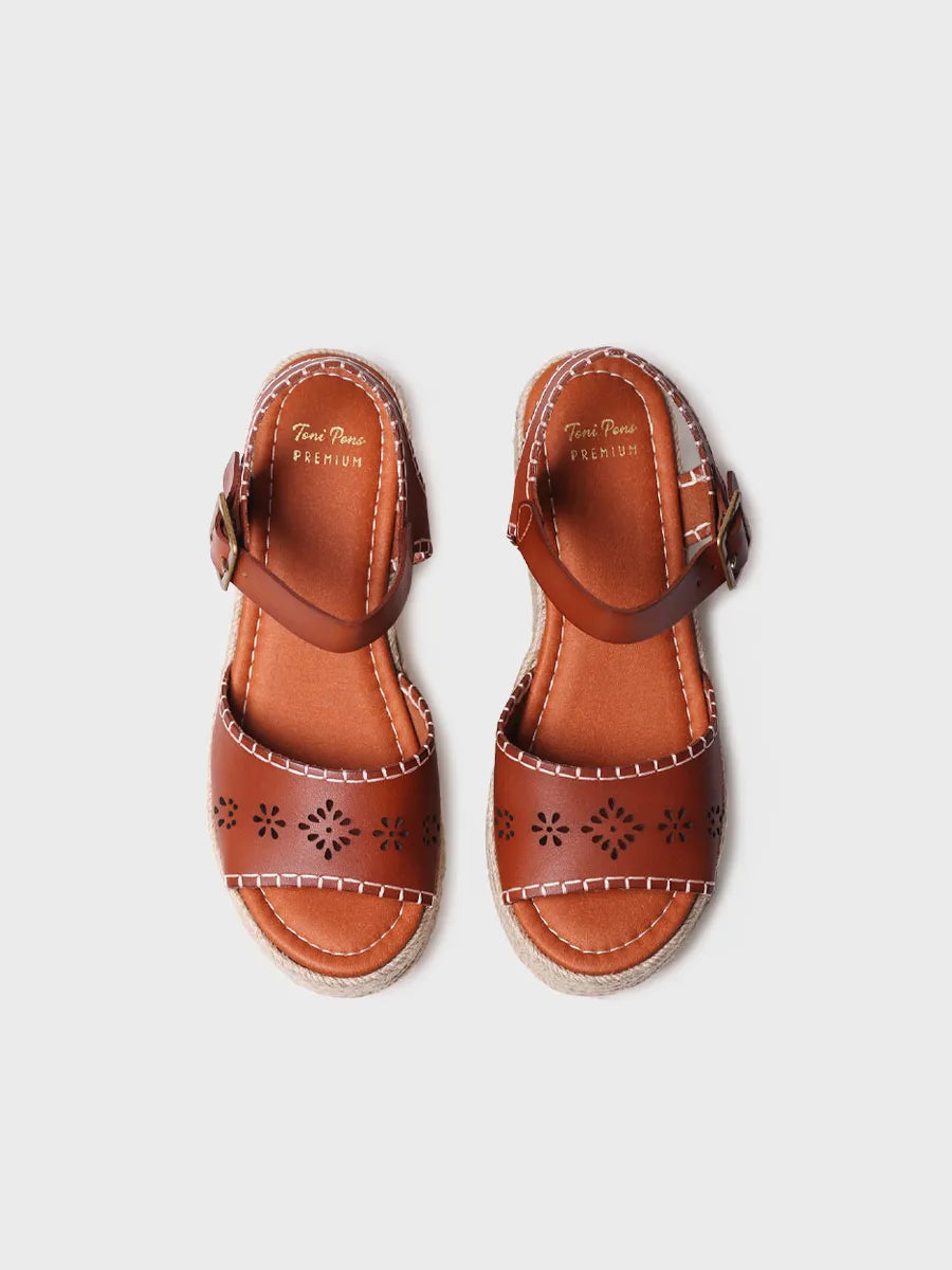 Toni Pons Joana espadrille cuir compensée 7 cm