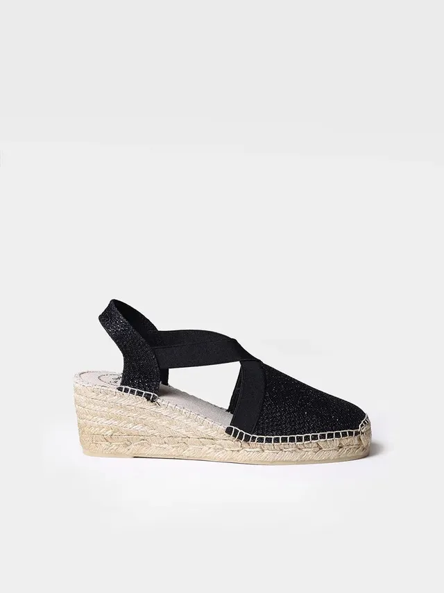 Toni Pons Triton espadrilles compensées noires brillantes
