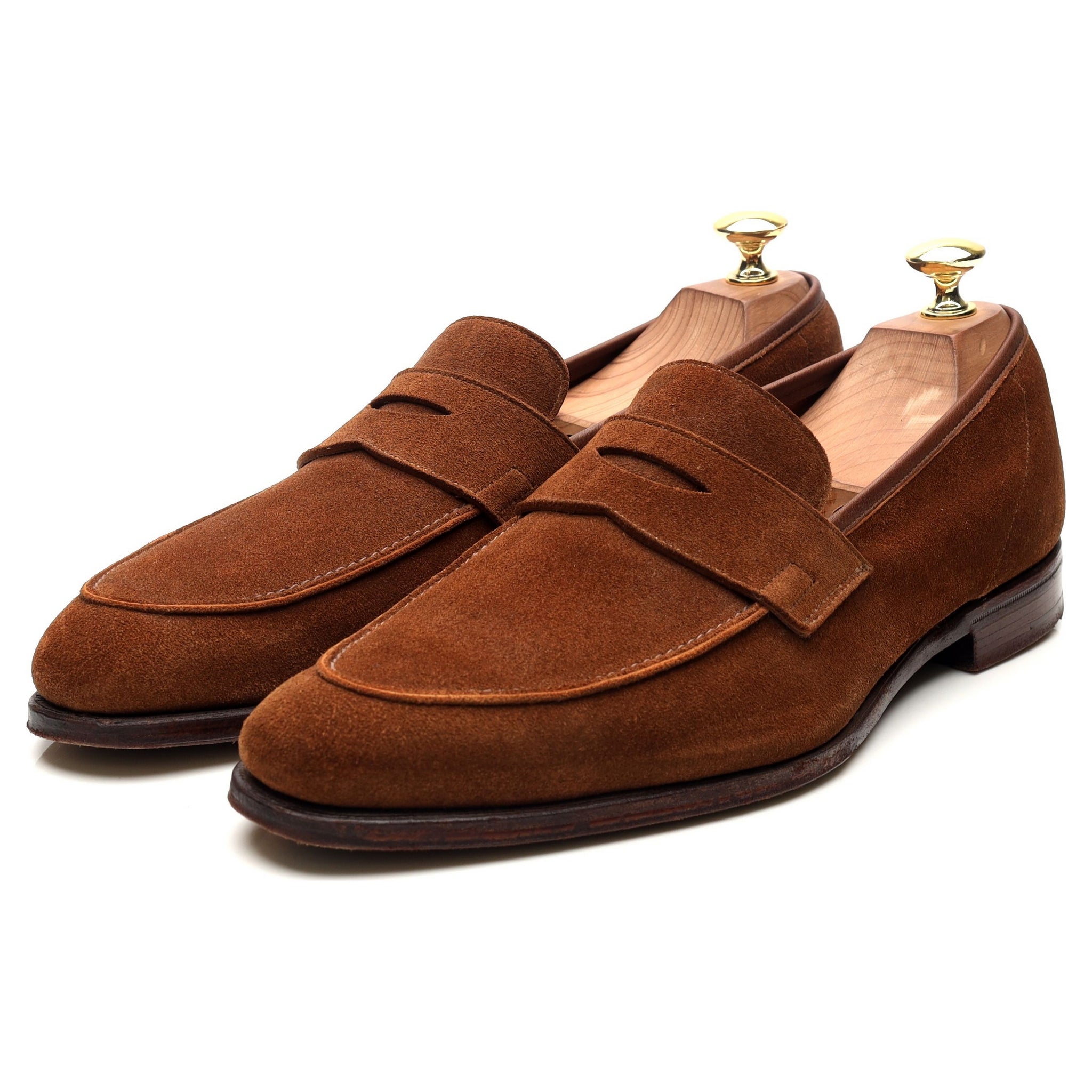 Crockett & Jones Cadogan mocassin suède tabac 8 E