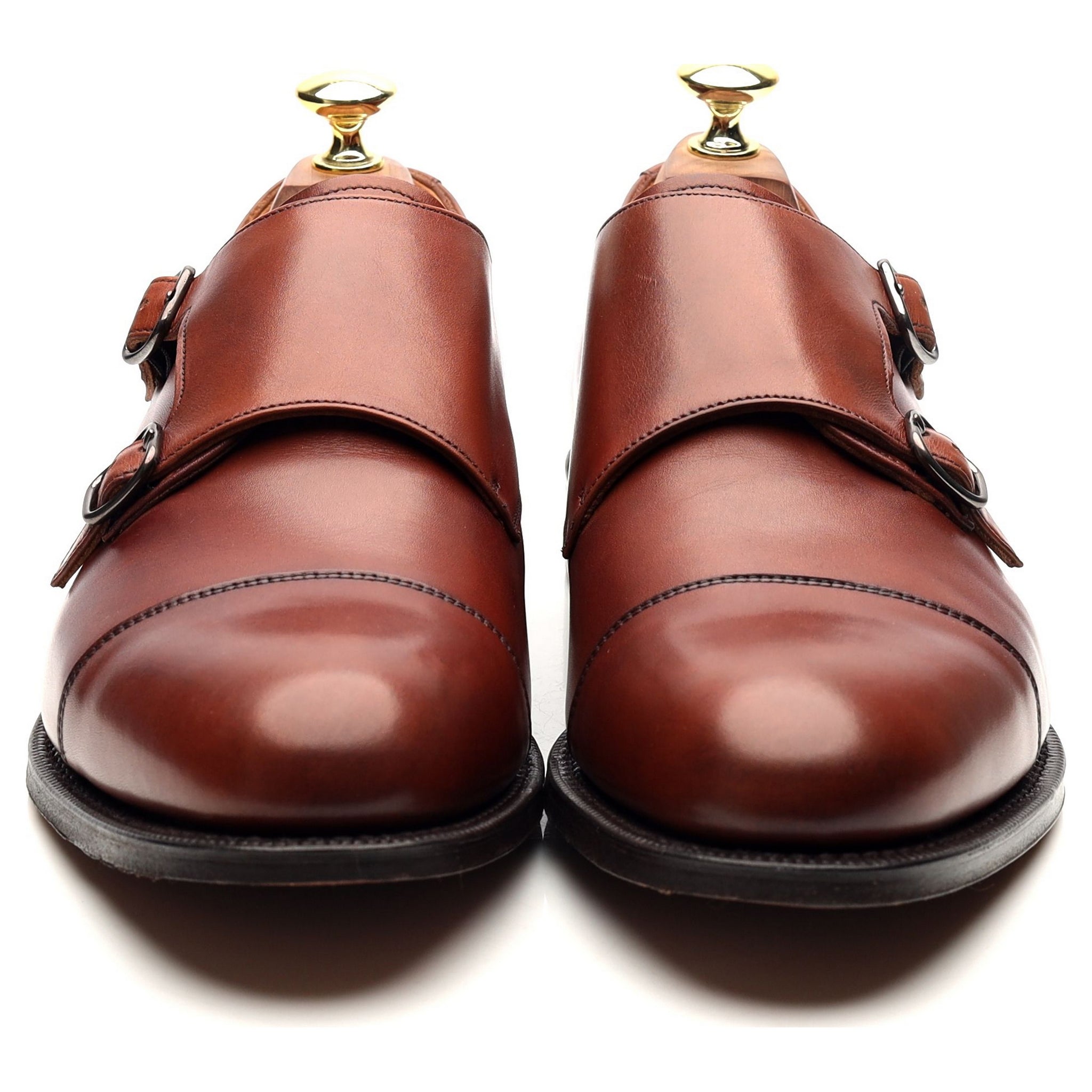 Church's Detroit chaussures monk cuir marron UK 7 double boucle