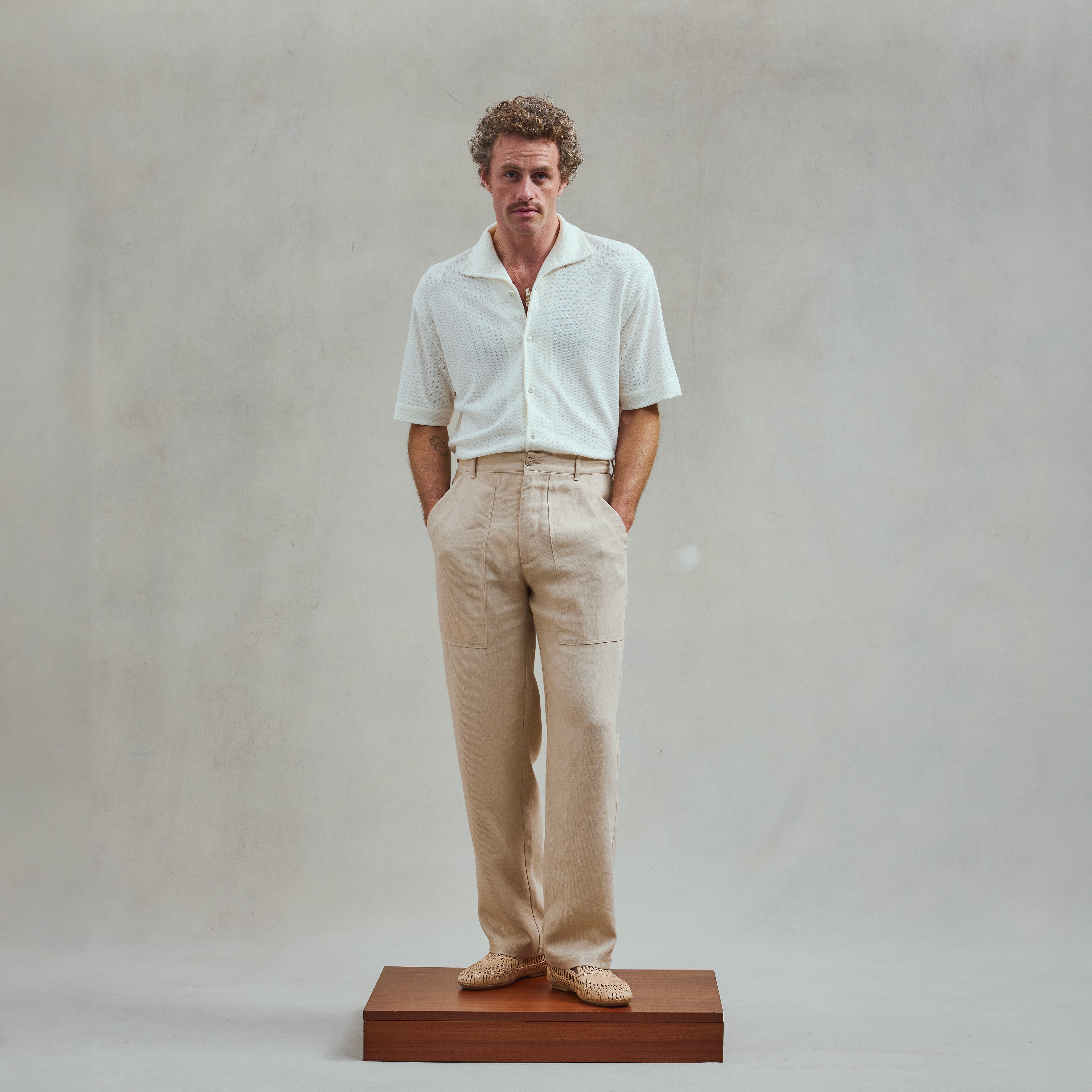 Rivieras Fatigue pantalon lin beige