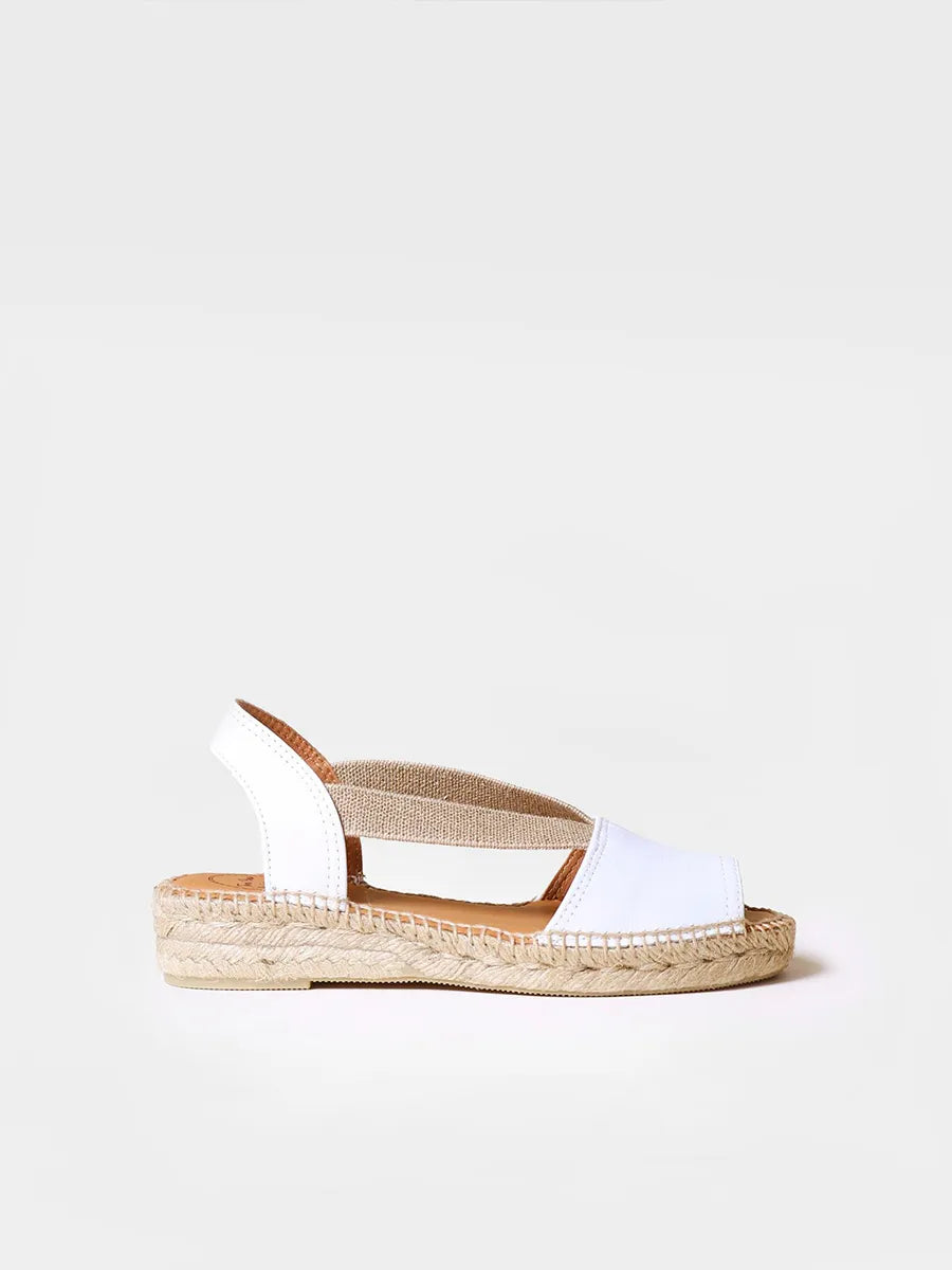 Toni Pons Etna sandale cuir plate blanc élastique