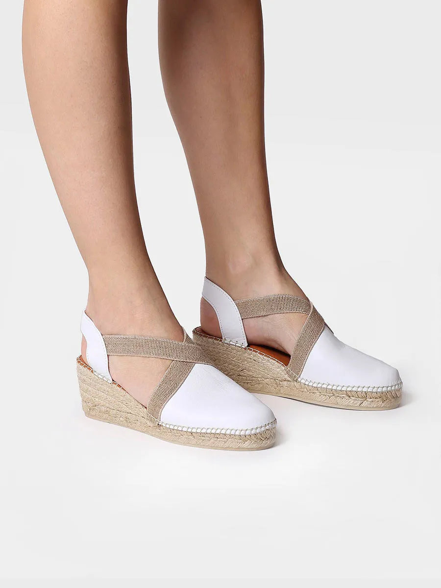 Toni Pons Tossa espadrilles compensées cuir blanc