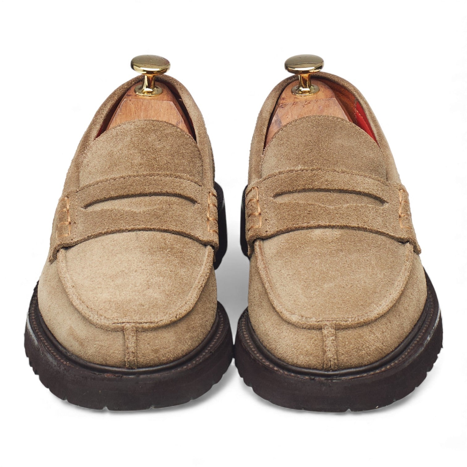 Trickers Eva mocassins daim pierre UK 3,5 semelle caoutchouc