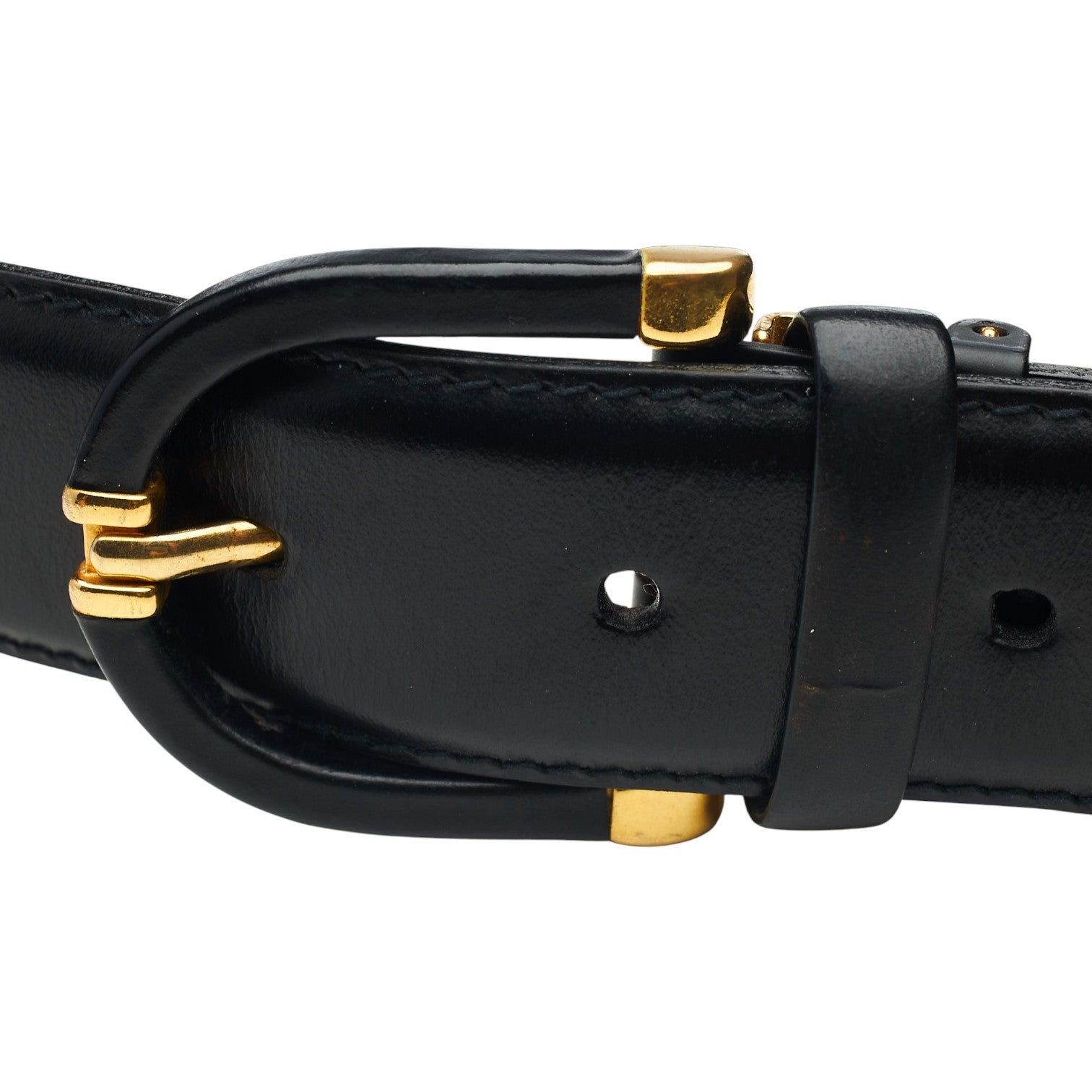 Dunhill ceinture cuir noir 32-34 boucle classique
