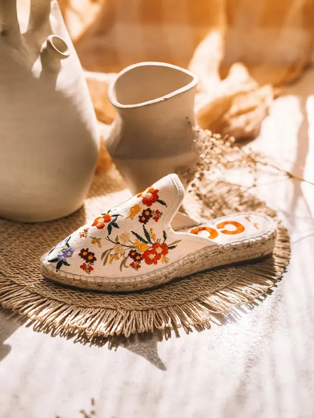 Toni Pons Culip espadrille brodée toile jute