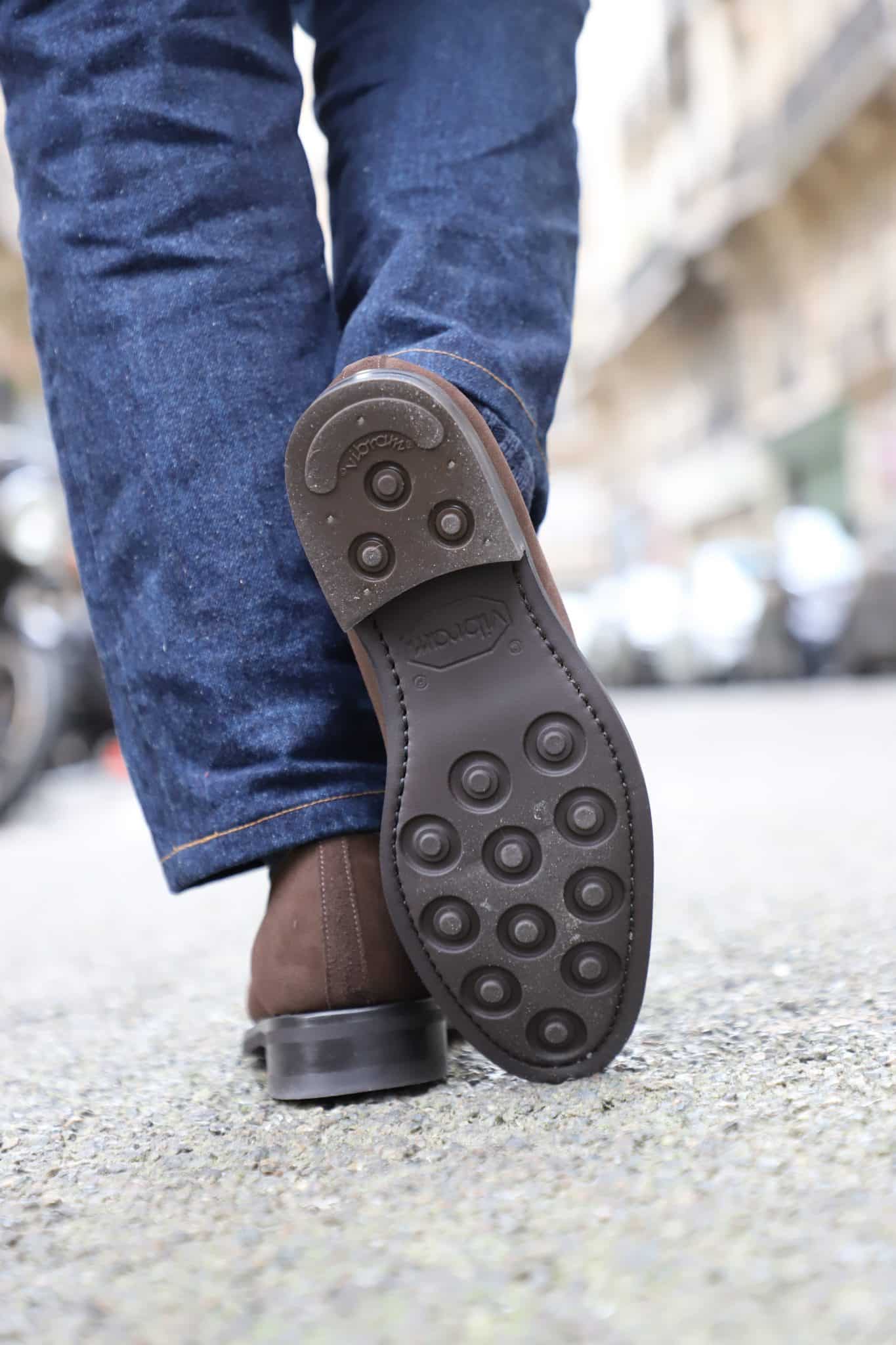 Malfroid Newport mocassin veau velours marron