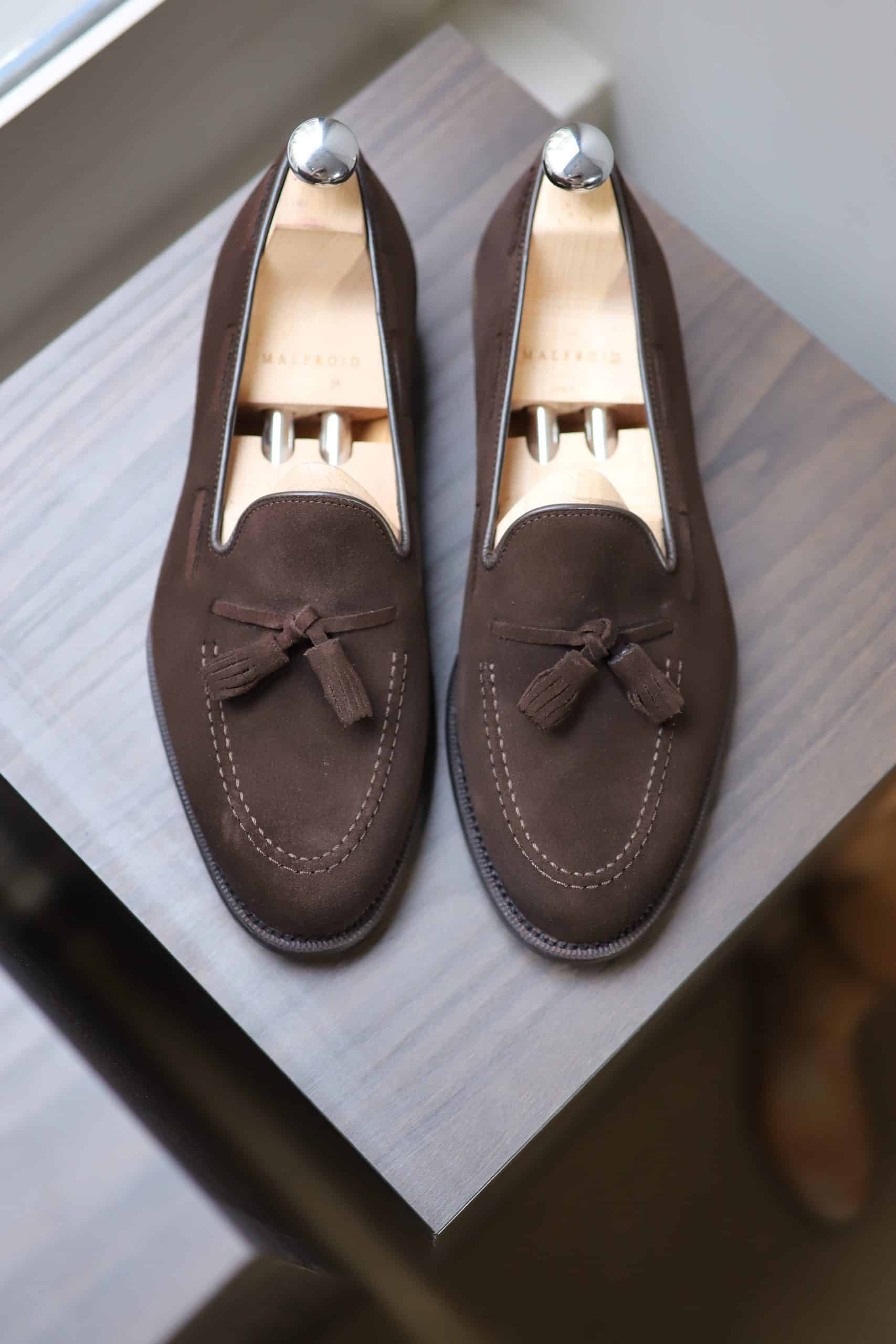 Malfroid Goodwood mocassin pompons veau velours