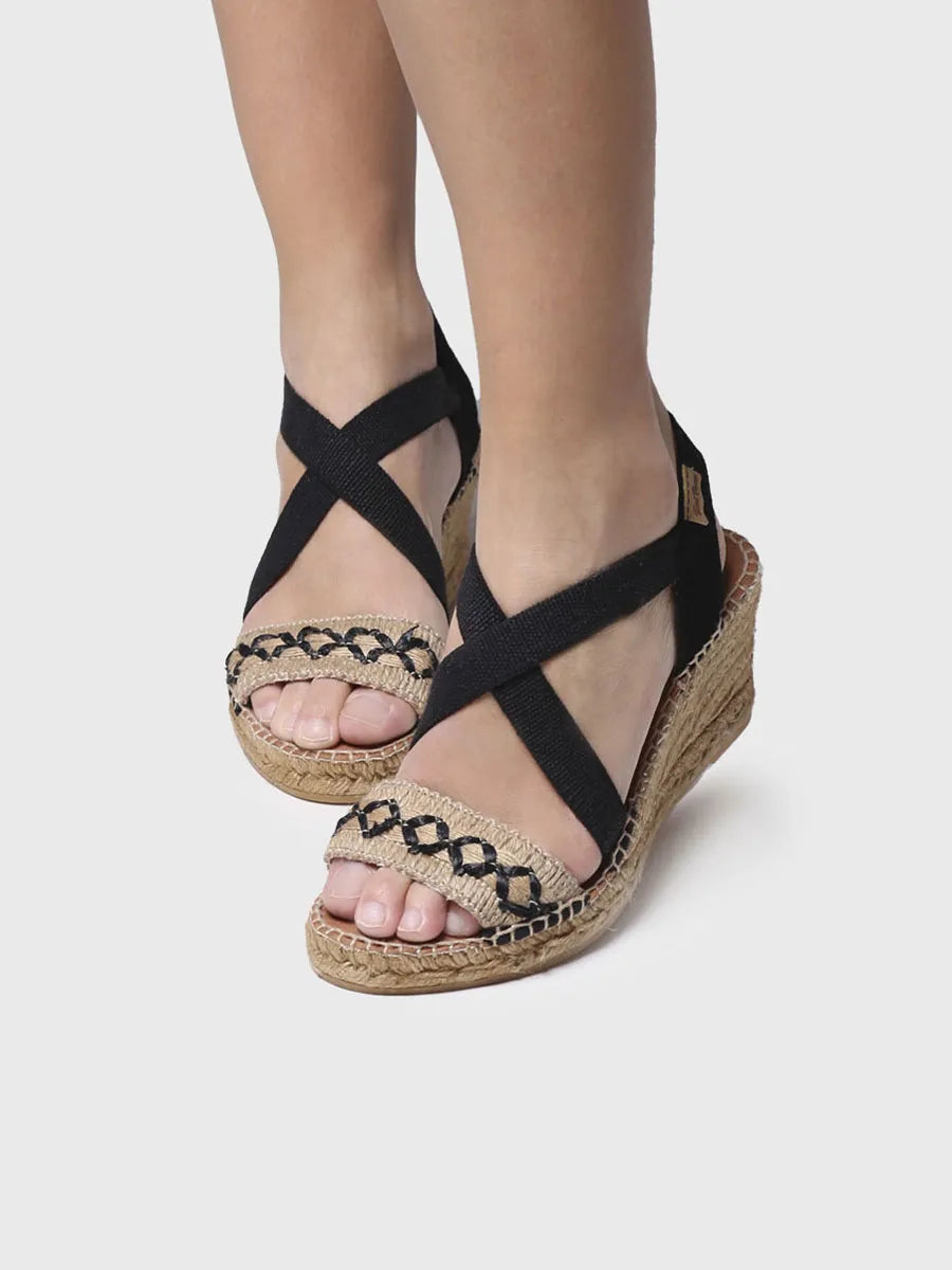 Toni Pons Susa-bn espadrille compensée noire 7 cm