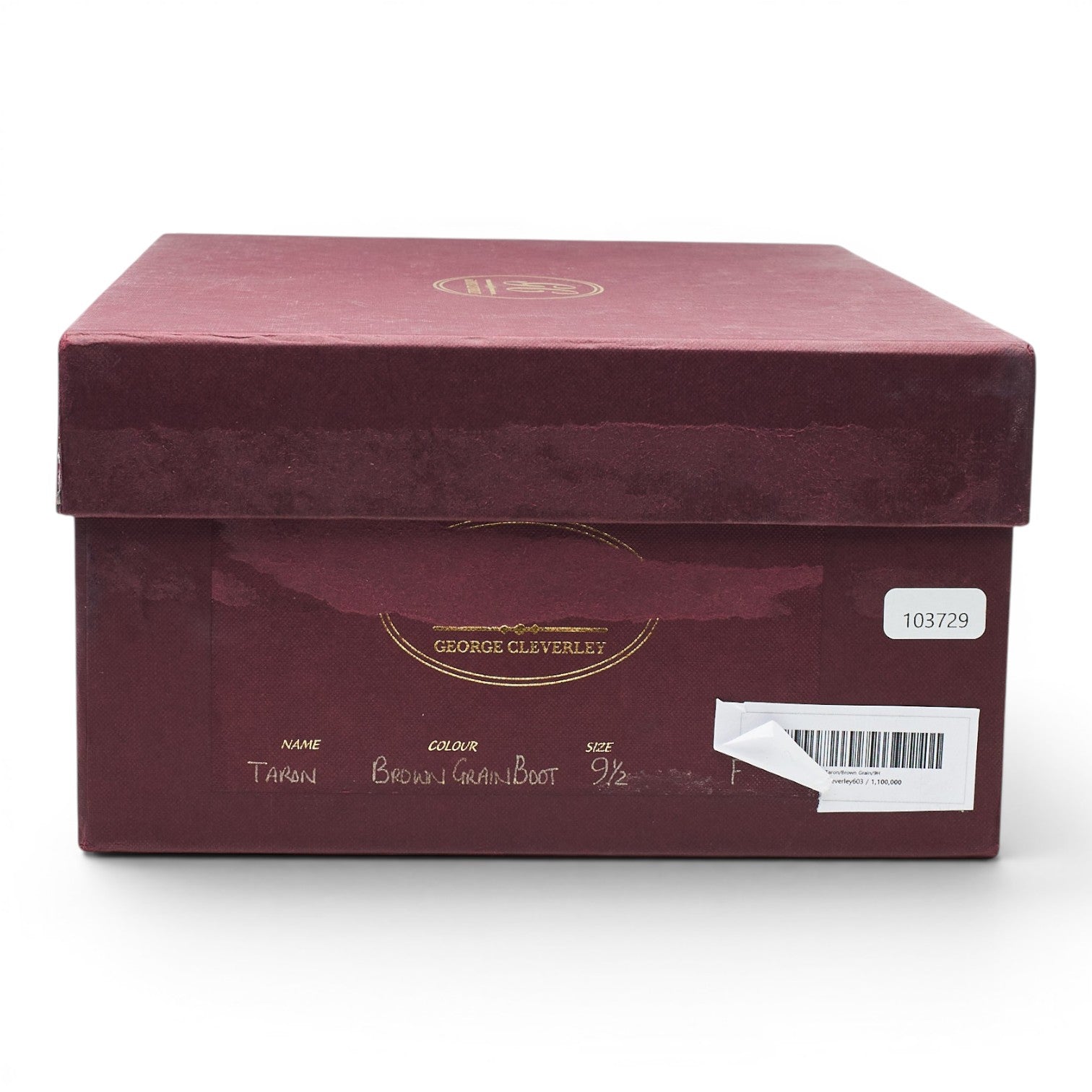 George Cleverley Taron boots cuir grainé marron UK 9,5
