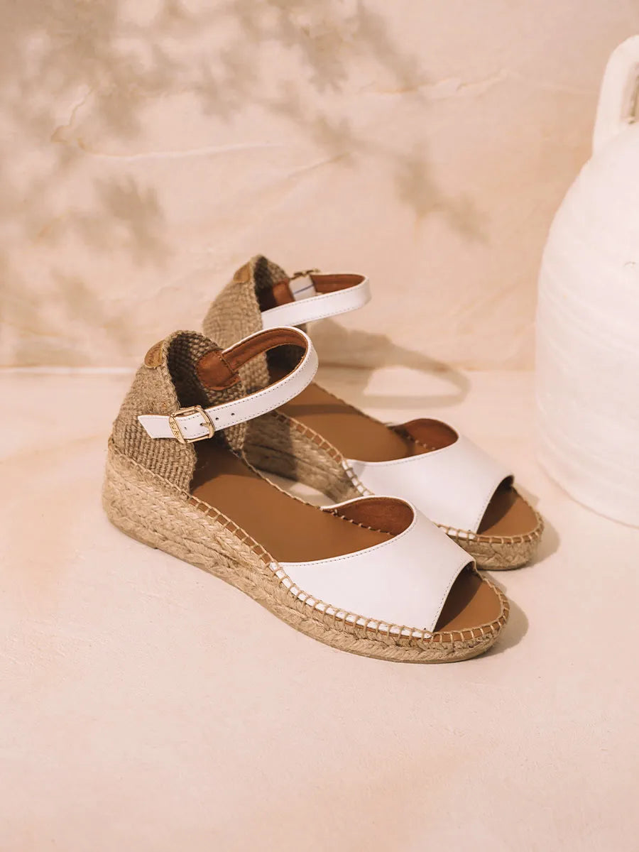 Toni Pons Briella-P espadrille cuir blanc 4,5 cm