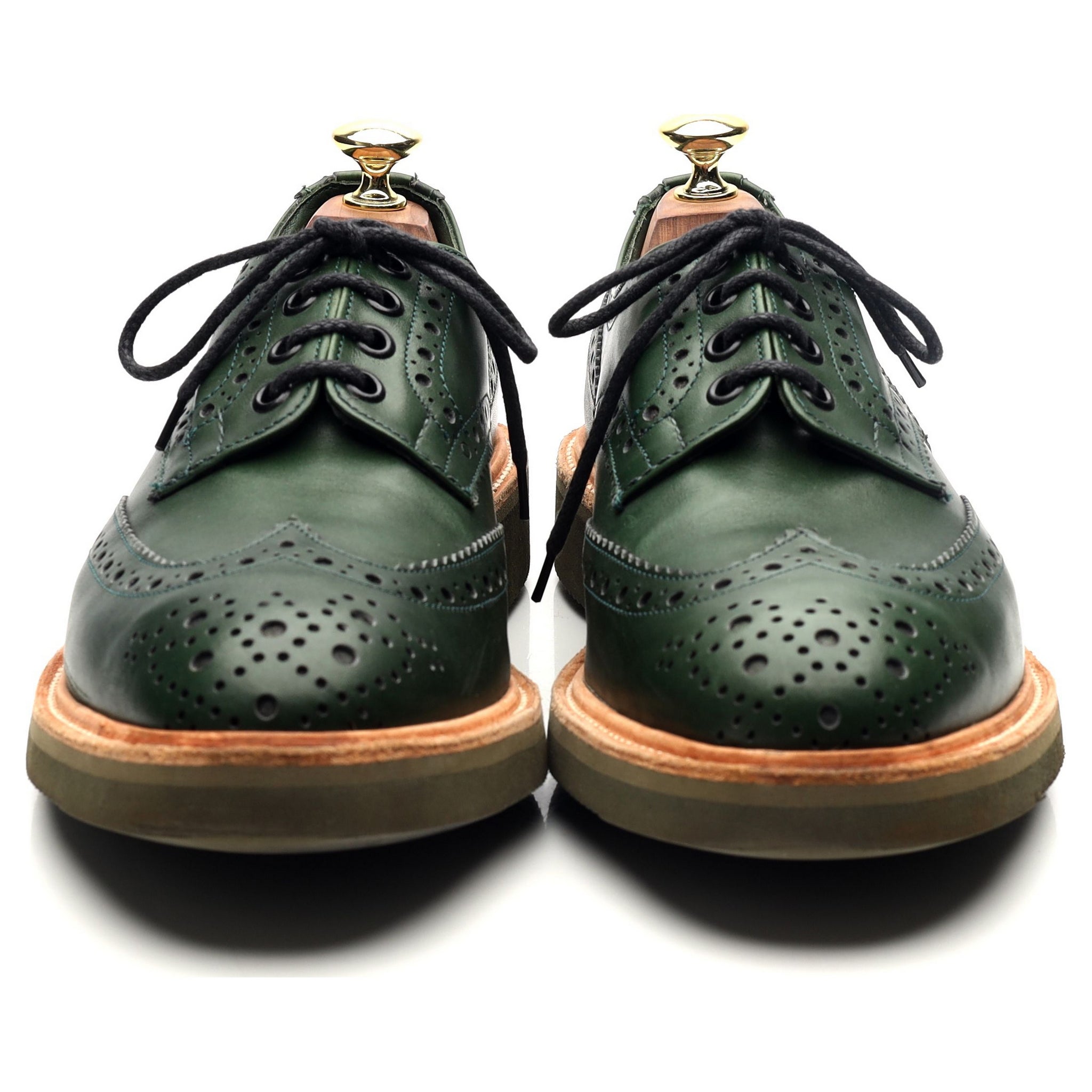 Tricker's Bourton derbys brogues cuir vert 41