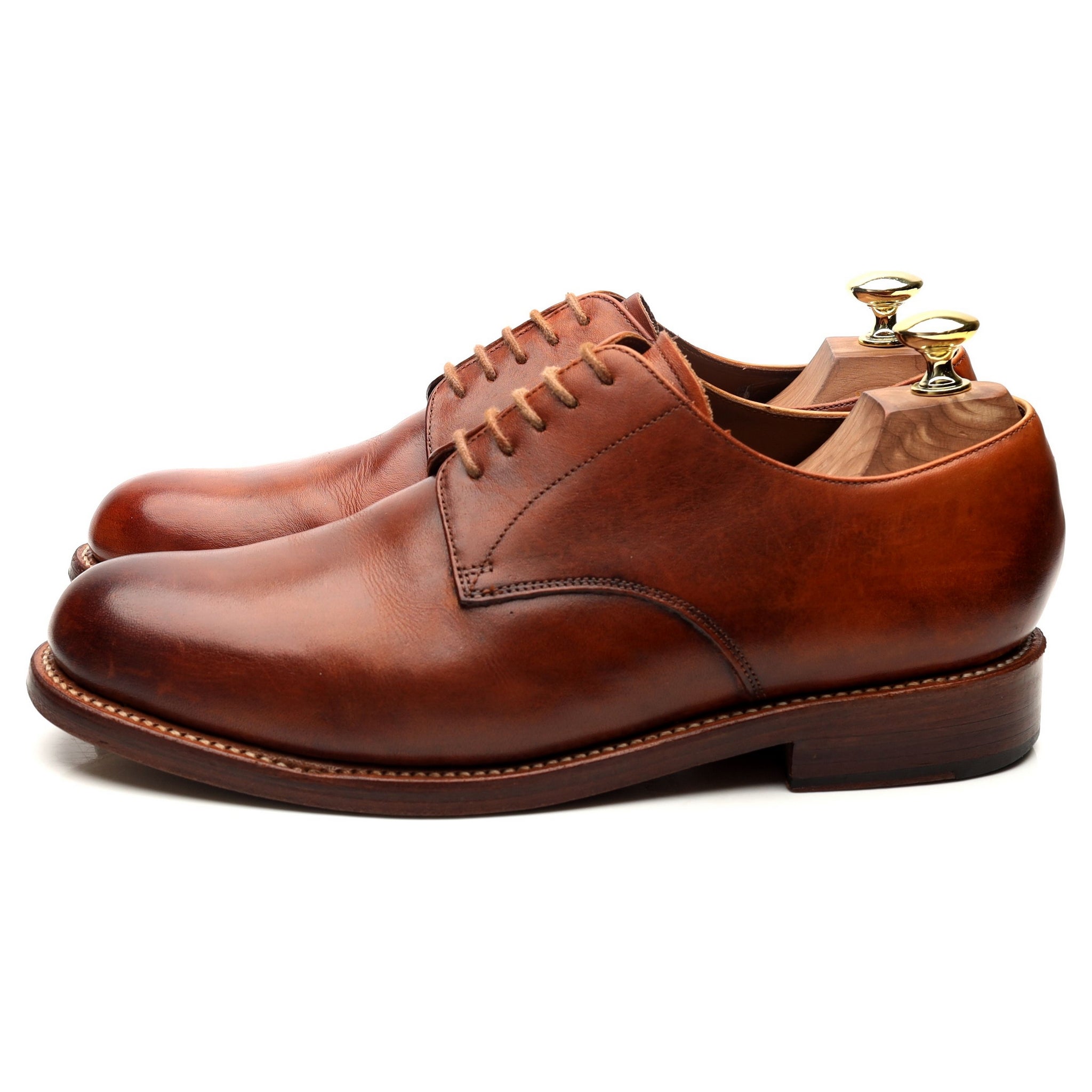 Grenson Curt Derby Cuir Fauve Patiné Pointure UK 7